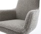 Chaise-pivotante Heira-Flex avec accoudoirs bouclé gris argenté pied de chaise 4 branches aspect titane pivotement sur 360° ressorts ensachés 3
